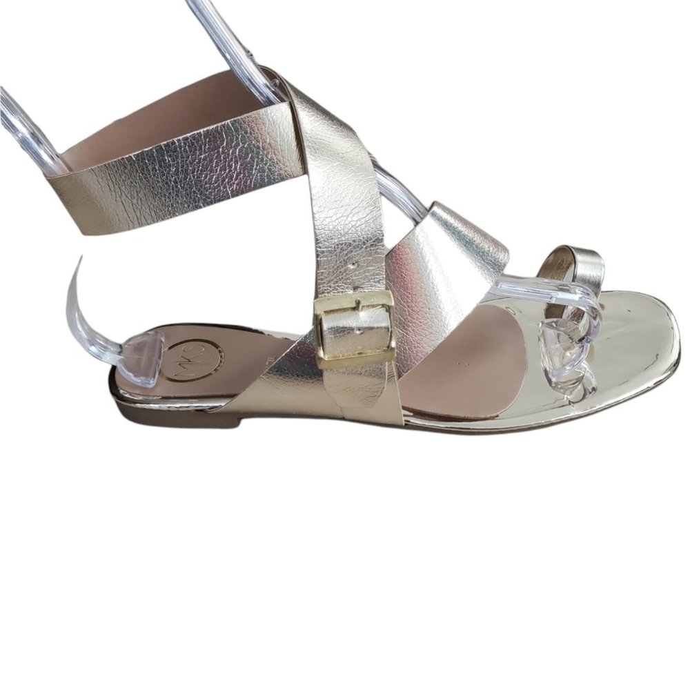 Makers Flat Sandals Size 10 in Gold Color - Picture 2 of 3